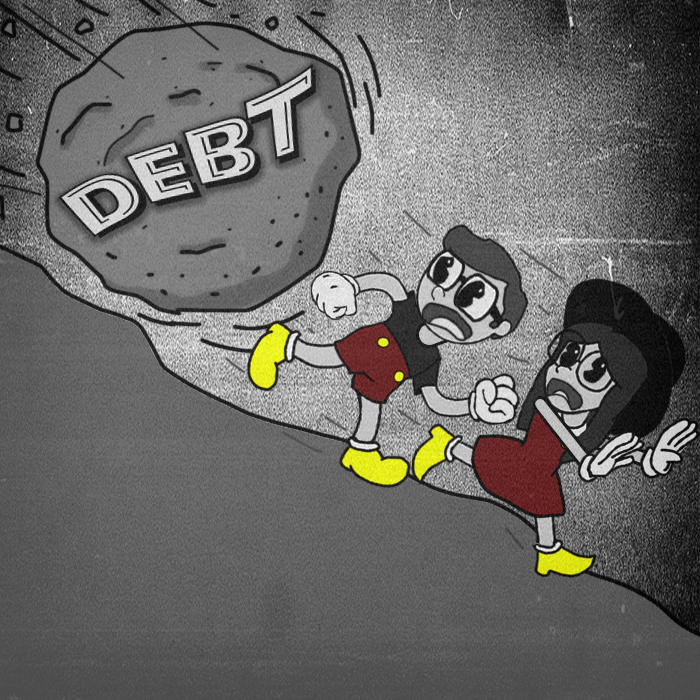 Carter and GGF running from the boulder that is crushing debt. 