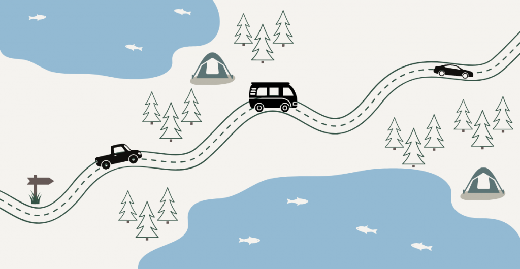 A simple graphic of cars driving on a road. / CHLOE POMMER